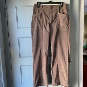 High-Rise Wide Ankle Pants in Taupe